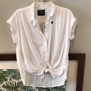 Short sleeve tie up blouse